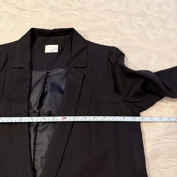 Grey Lab Longline Black Oversized Blazer Size Small Open Front Midi Coat Jacket - Picture 9 of 10